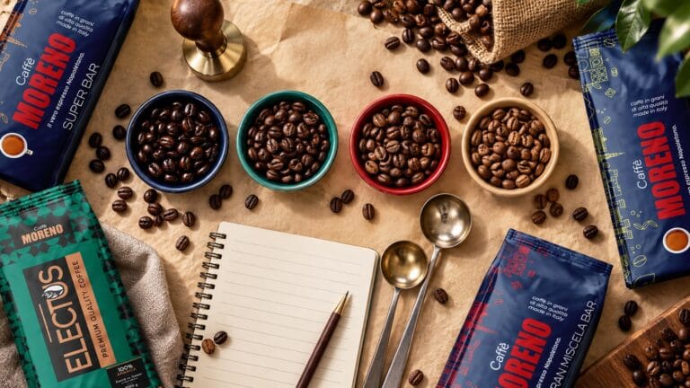 Избор между четири смеси Caffè Moreno с мостри от кафеени зърна