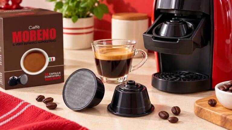 Широки капсули Dolce Gusto до кафе машина и опаковка Caffè Moreno