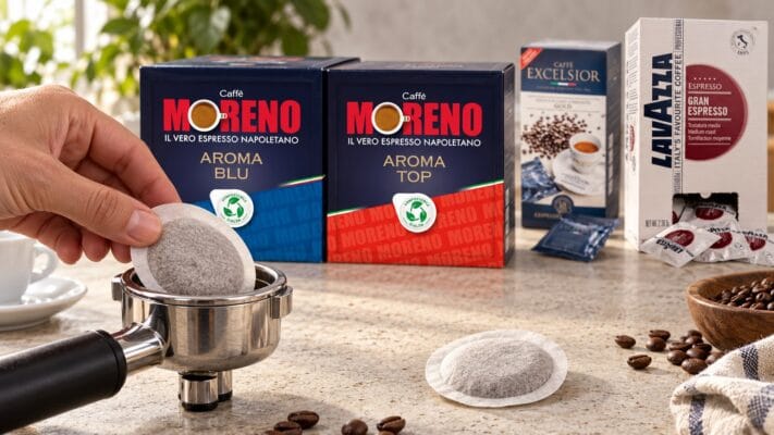 Хартиени E.S.E. 44 мм дози с Moreno Aroma Blue и Aroma Top по 50 бр., Excelsior Gold и Lavazza Gran Espresso